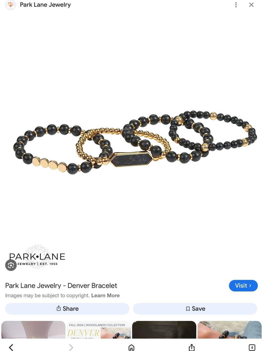 Park Lane Black and Gold Stacked Beaded Bracelet Set Denver black
